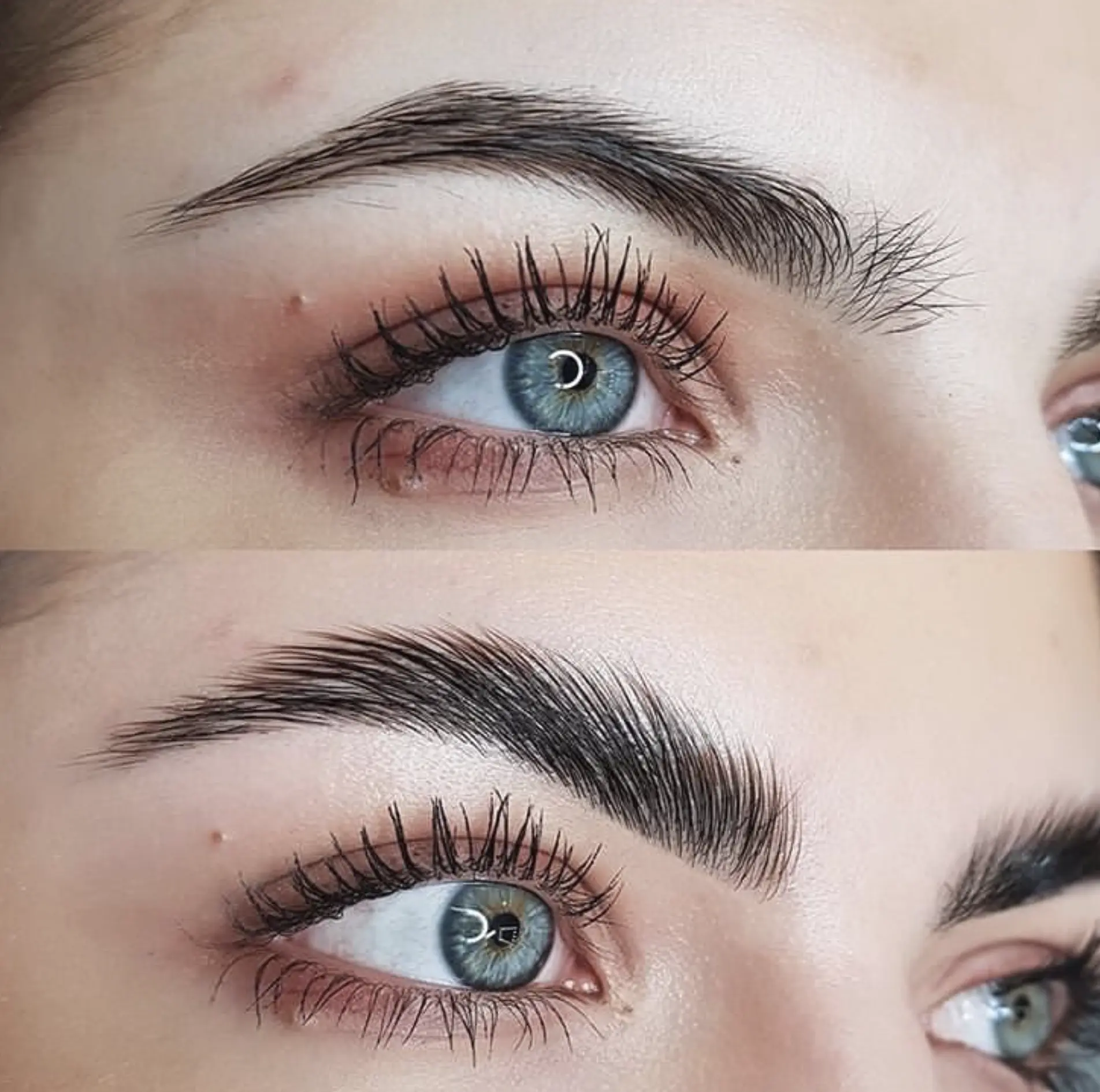 ombre brows before and after